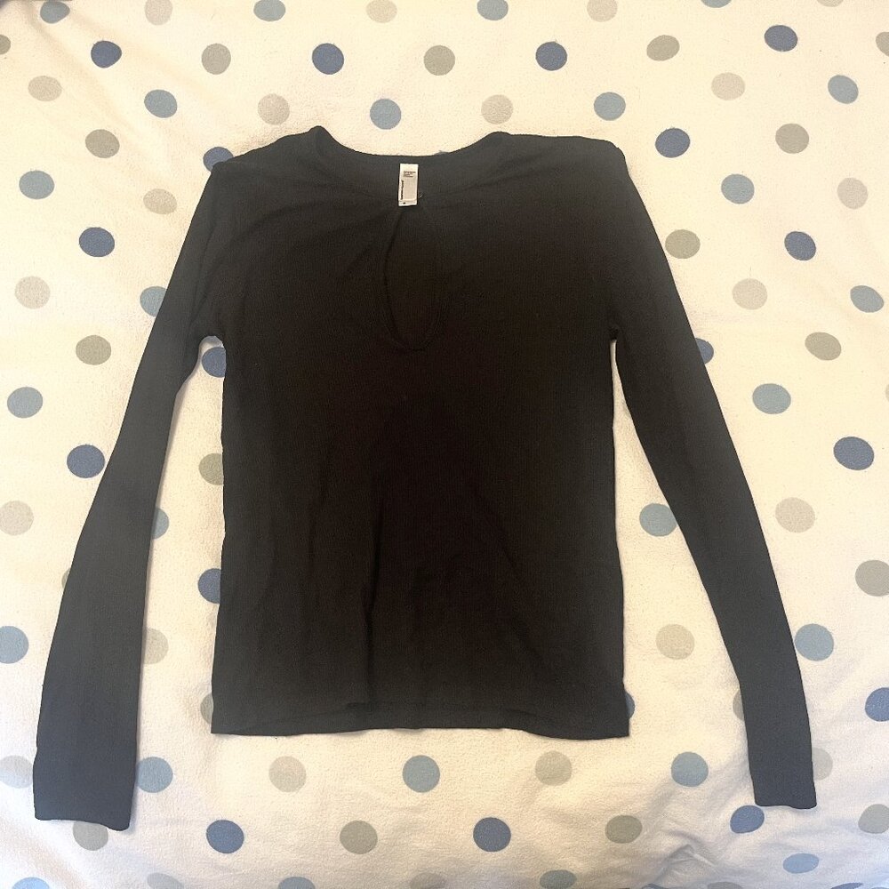 American Apparel Ribbed Cotton Long Sleeved Shirt